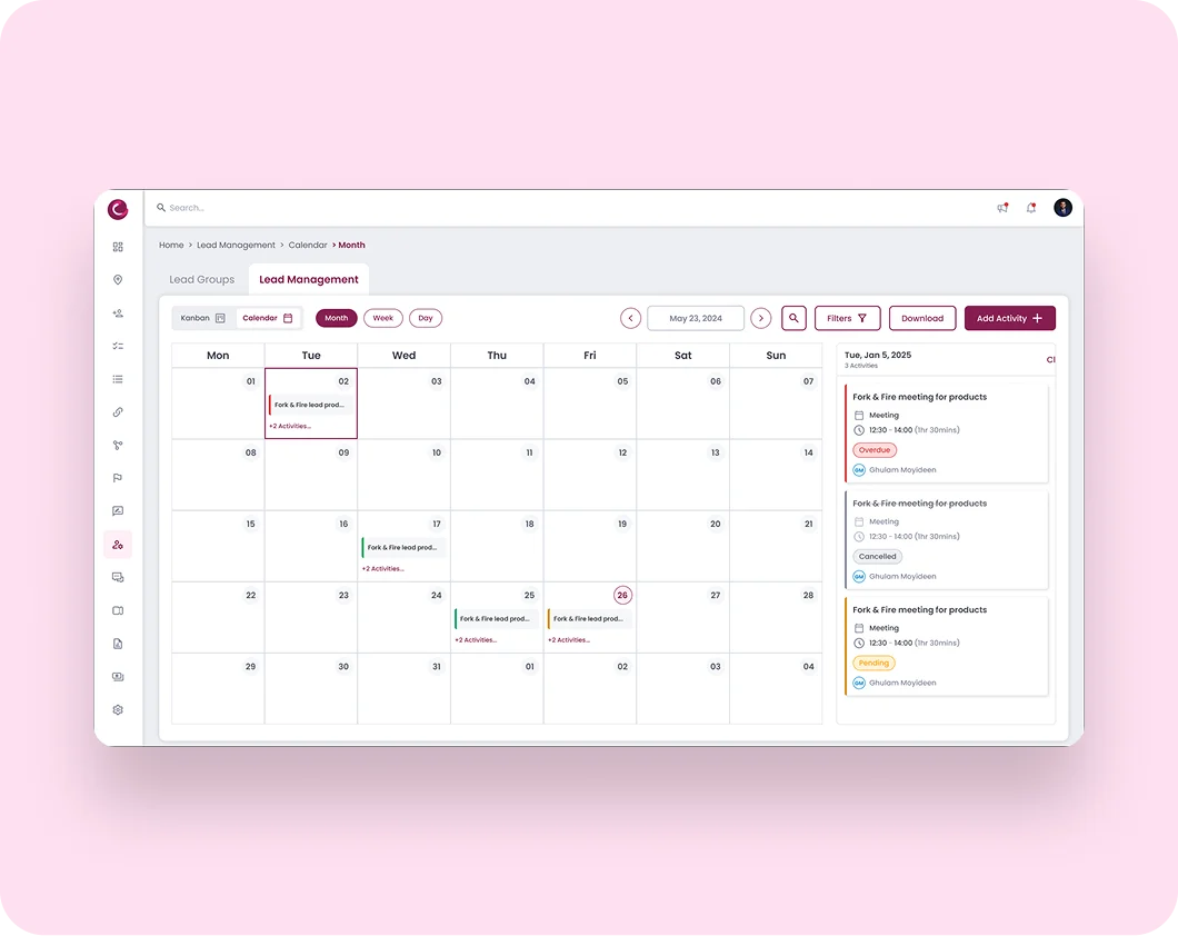 Integrated Calendar View